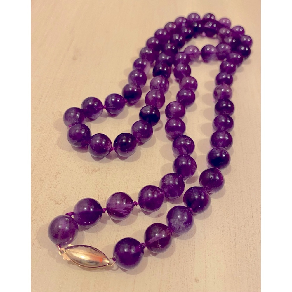 Genuine Amethyst Beaded Necklace